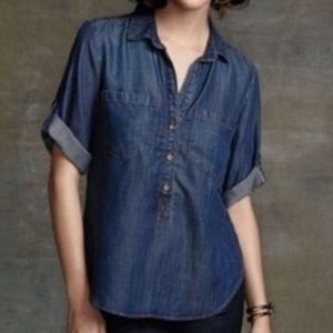 Tencel Chambray Denim Popover Shirt size large Nordstrom